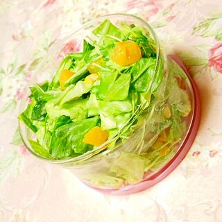 ❤キャベツと水菜と黄桃コーンのマヨネーズサラダ❤